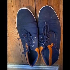 Blue canvas shoes